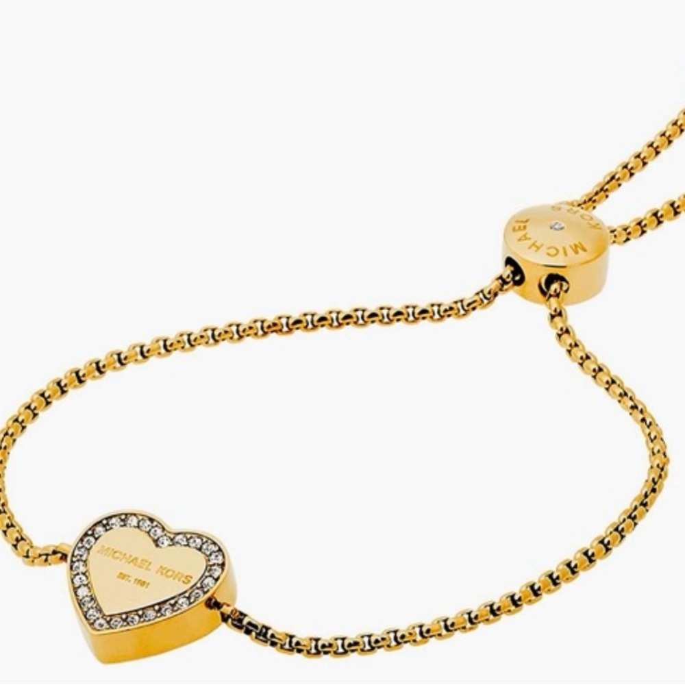 New Michael Kors Blush Rush Gold-Tone Bead Bangle Bracelet